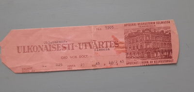 signatuuri Tampere apteekki Keskustorin kulmassa -45 PUN.