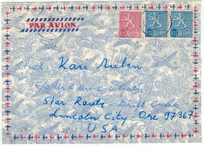 M63 1965 lentokirje USAhan