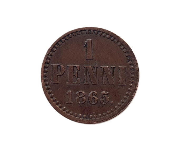 1 penni 1865 - hyväkuntoinen!