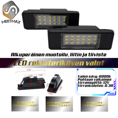 Citroen LED rekisterikilven valot — kirkkaan valkoinen 600