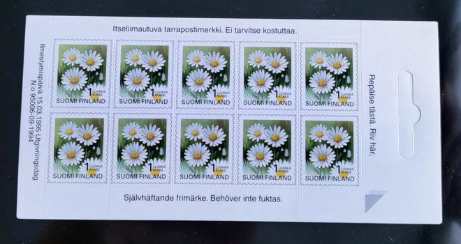 1995 Päivänkakkara postimerkkiarkki ** - ikimerkkejä