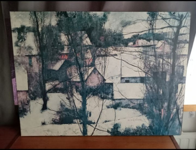 Kopio taulusta Village in snow