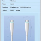 USB C - USB C - valkoinen punottu PD 60W kaapeli / 1m #29062 - pikkukuva 2