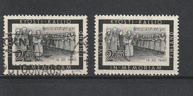 1941 Presidentti Kallion surumerkki  leimattu ja leimaamaton