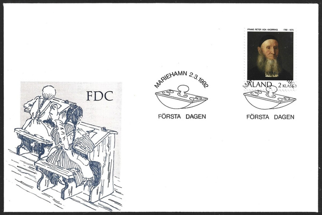 FDC Åland 1992 Frans Peter von Knorring   LaPe ÅL 056