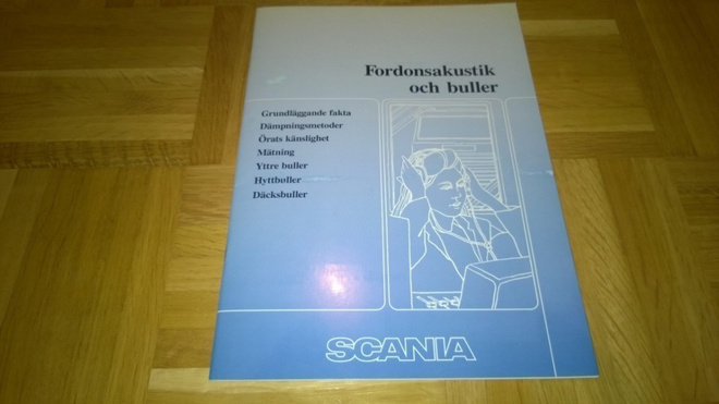 Esite Scania ajoneuvoakustiikka, 1991