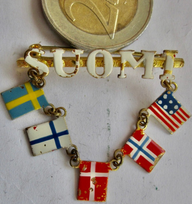 VANHA Merkki Suomi ym Lippu Liput Kaunis