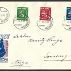 FDC 1948 M-30 Leijona 6 mk + 9 mk + 15 mk LaPe 350-352 - pikkukuva 1