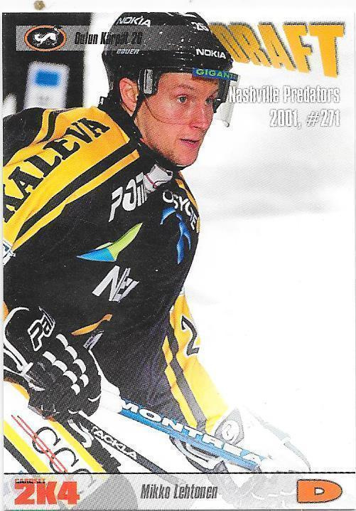 2003-04 CardSet #89 Mikko Lehtonen Kärpät