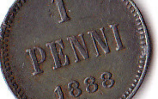 1 PENNI 1888 erittäin hyvä