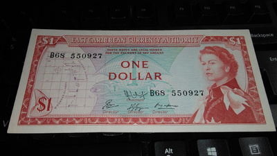 East Caribbean Itä-Karibia $1 1965 XF+