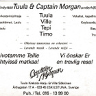 Tuula  & Captain Morgan. Sverige  laulaja, fanikortti. e304 - pikkukuva 2