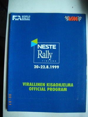 Neste Rally 20.-22.8.1999 - Virallinen kisaohjelma (25.10)