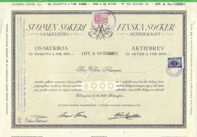 OKK 1936 Suomen Sokeri Oy, Helsinki