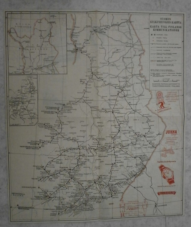 Suomen kartta 1947 (SMY, Turisti 1948)
