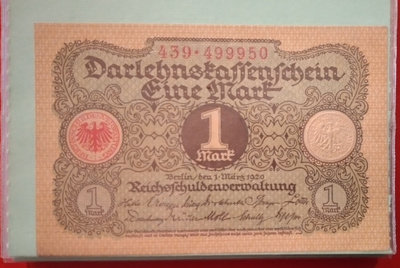 GERMANY 1 MARK 1920 UNC  X-0439