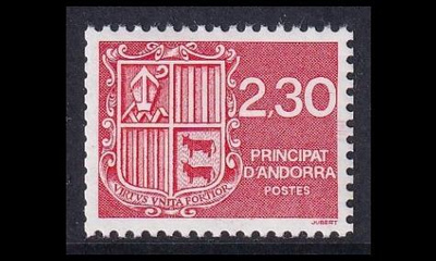 Andorra Fr 407 ** Käyttösarja vaakuna 2.30 Fr (1990)