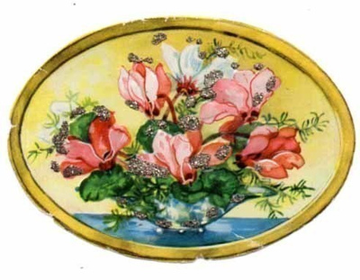 EAS 3053 / OVAALI: Syklaamit lasimaljassa. 1940-50-l.