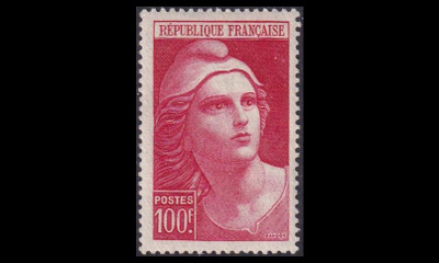 Ranska 706 ** Iso Marianne 100 Fr (1945)
