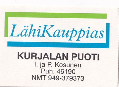 Kurjalan Puoti I. ja P. Kosunen 5/10