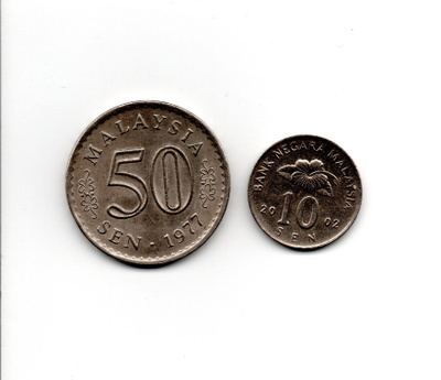 Malesia 10 sen ja 50 sen