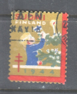 1944  TUB joulumerkki leimattuna.