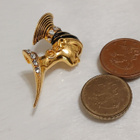Vintage African Native gold plated emaloitu solki rintakoru - pikkukuva 2