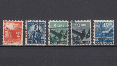 Italia 1945 MI 693, 694, 696, 697, 699 Democracy