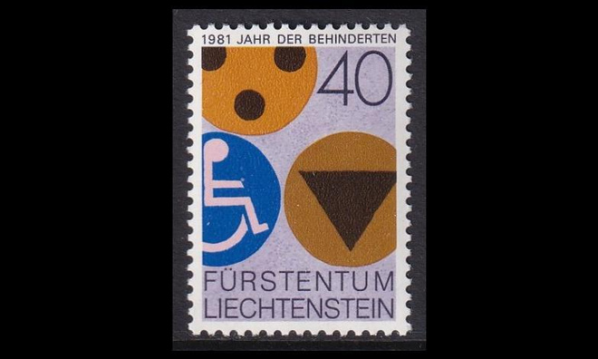Liechtenstein 774 ** Vammaisten vuosi (1981)