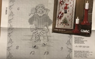 Ristipistomalli joulukalenteri tai kolme taulua