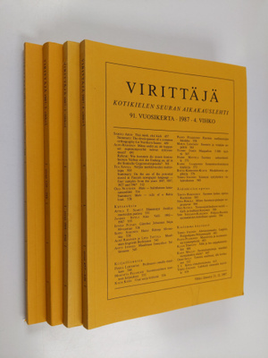 Virittäjä vuosikerta 1987 (nrot 1-4)