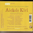 cd, Einojuhani Rautavaara: Aleksis Kivi. Opera in Three Acts - pikkukuva 2