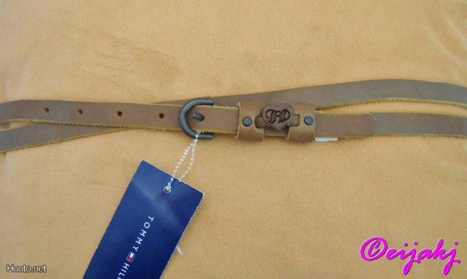 ALE:AITO,UUSI Hilfiger ruskea nahkavyö,´twice around´,80cm