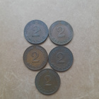 Saksa 2 pfennig kolikkosetti, 5kpl - pikkukuva 2
