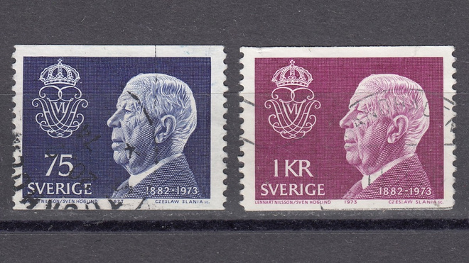 Ruotsi 1973 Fa 843-844  Kustaa VI Aadolf