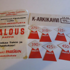 KAHVI.....vanhaa mainosrekvisiittaa, paketteja, hintalappuja - pikkukuva 2