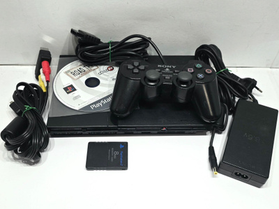 PS2 Slim konsoli + ohjain + muistikortti + peli [1]
