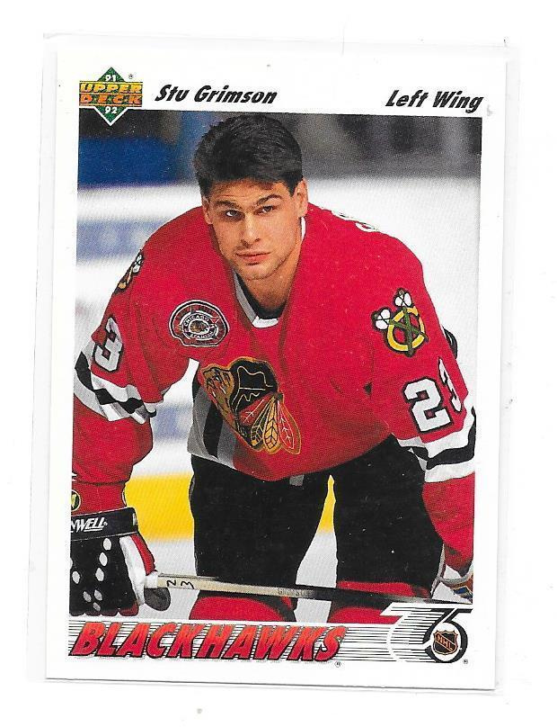 1991-92 Upper Deck #416 Stu Grimson Chicago gooni RC