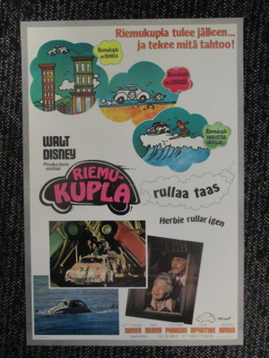 Riemukupla rullaa taas (1974) - vanha elokuvajuliste Disney