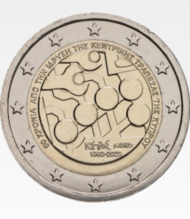 Kypros 2023 2 euro CC Kyproksen keskuspankki 60v unc