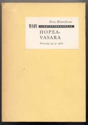 Henriksen, Vera: Hopeavasara (Libristikappale, 1962)