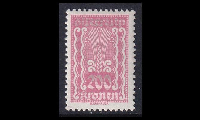 Itävalta 383 ** Käyttösarja maatalous 200 Kr (1922)