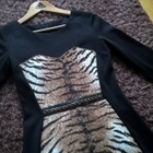 Musta kuosillinen Bandage Bodycon Mekko / Kotelomekko 38 - pikkukuva 2