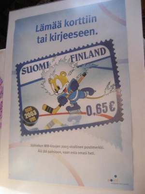 POSTI JULISTE VINTAGE POSTIMERKKI JÄÄKIEKKO MM 2003