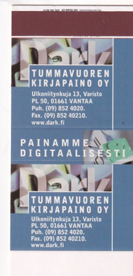 VANTAA. TUMMAVUOREN KIRJAPAINO . aski, aihio b450