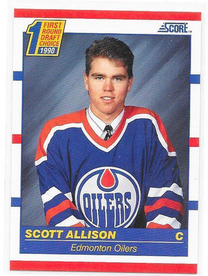 1990-91 Score #424 Scott Allison Edmonton Oilers