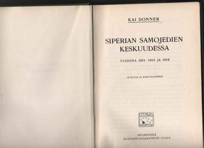 Donner, Kai: Siperian samojedien keskuudessa, Otava 1915, 1p