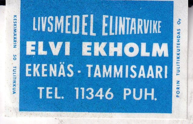 Ekenäs  Tammisaari. Elvi Ekholm, s98
