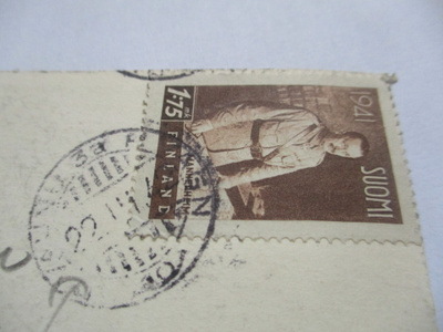 1942 PV3a lottakortti Helsingistä Skurun asemalle