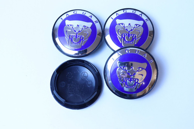 Jaguar vannekeskiöt – Kromi-sininen – 59mm (4kpl sarja)